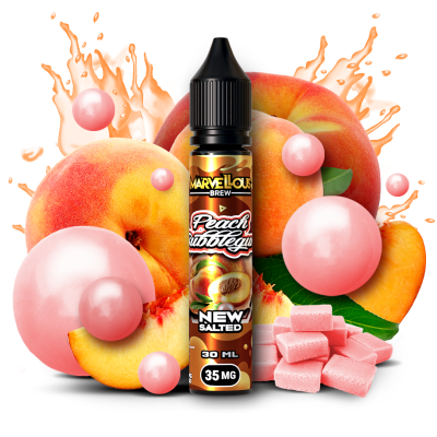 Жидкость Marvelous Brew Salt 15ml - Peach Bubblegum на солевом никотине